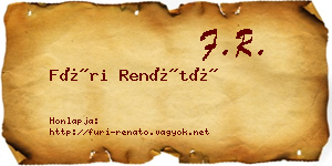Füri Renátó névjegykártya
